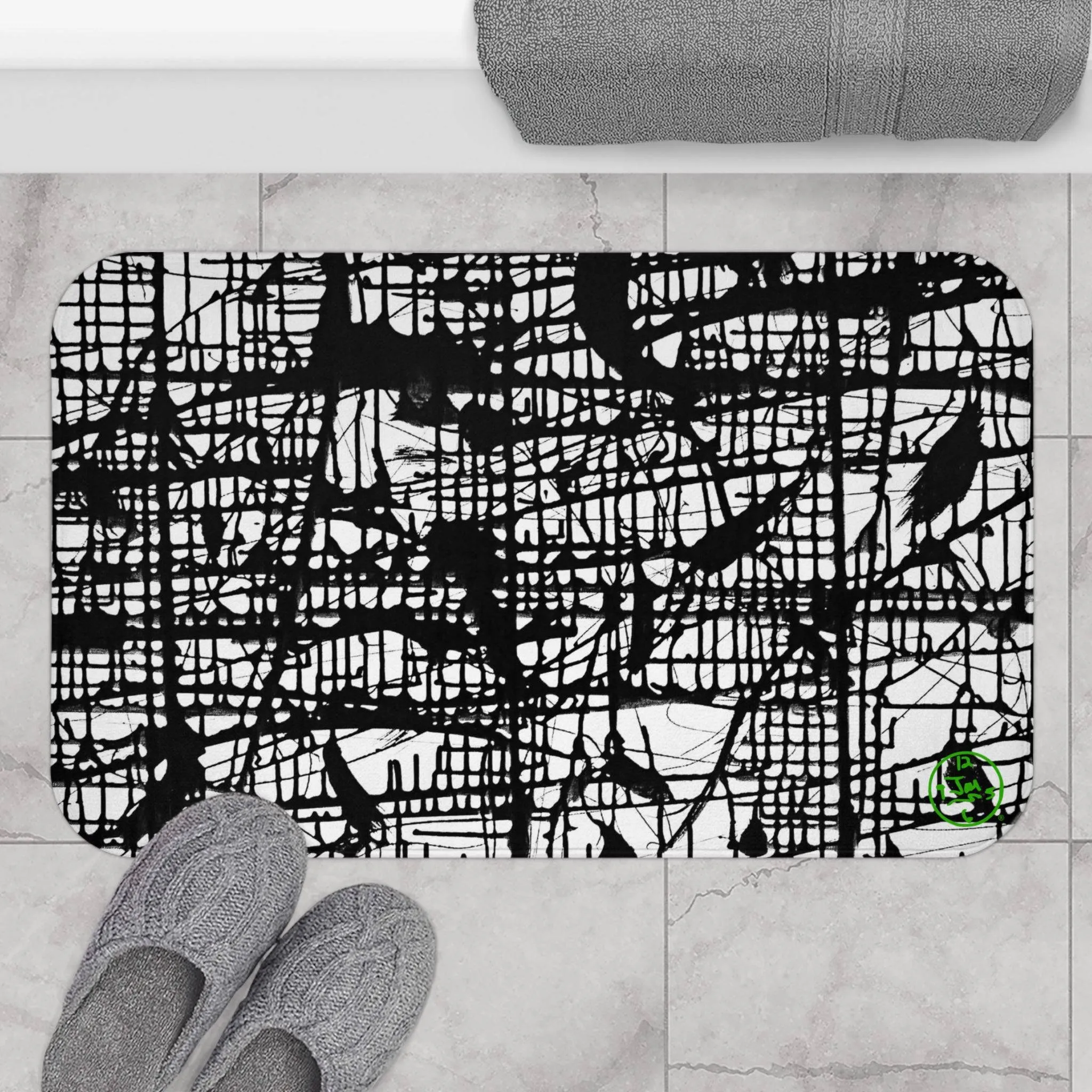 Dark Matrix Bath Mat by Jumper Maybach®