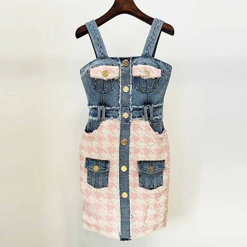 Denim Overall Short Skirt Mini Strap Jeans With Pockets