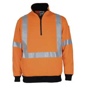 DNC Hi Vis X Back 1/2 Zip Cotton Jumper (3952)