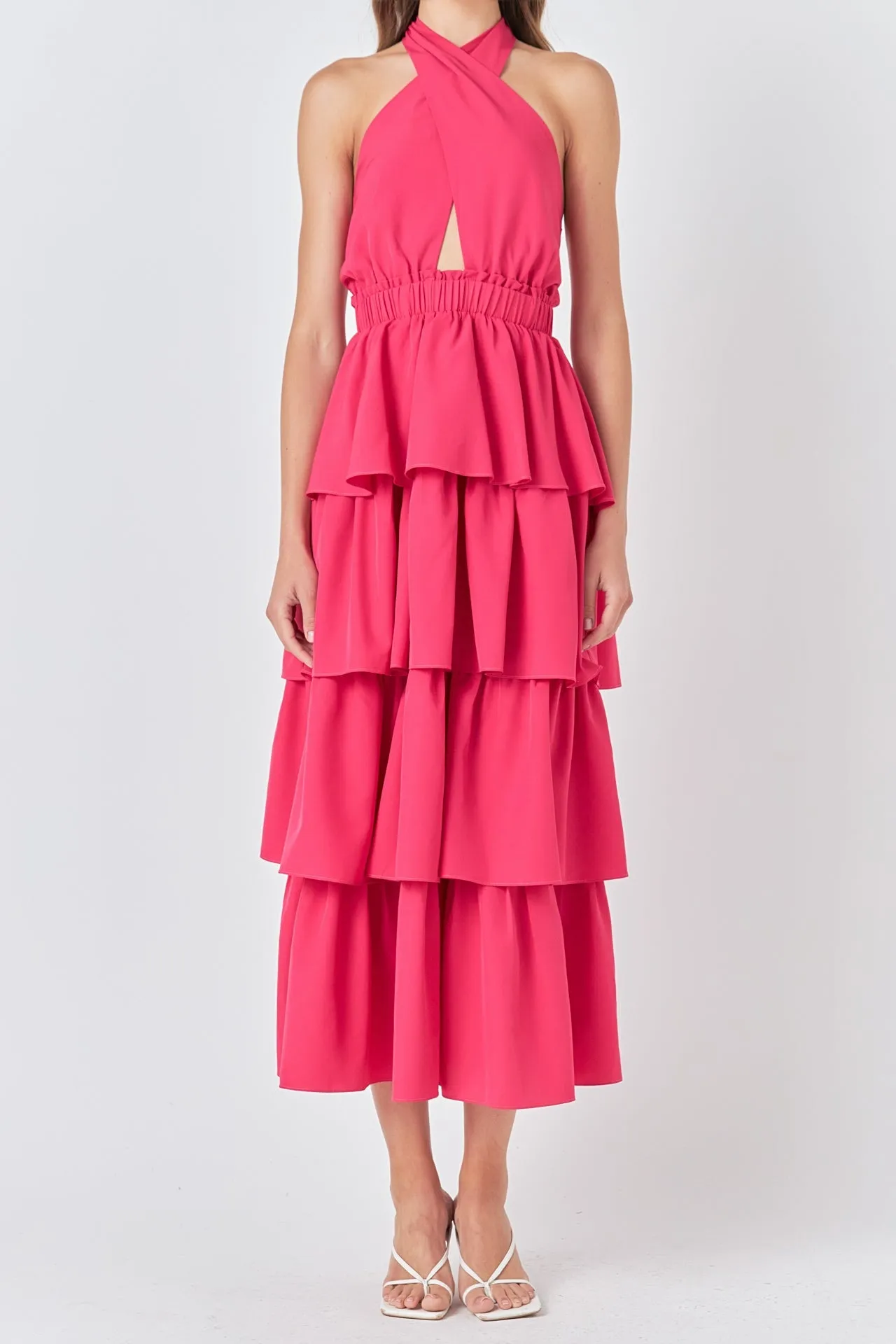 Endless Rose - Criss Cross Halter Maxi Dress