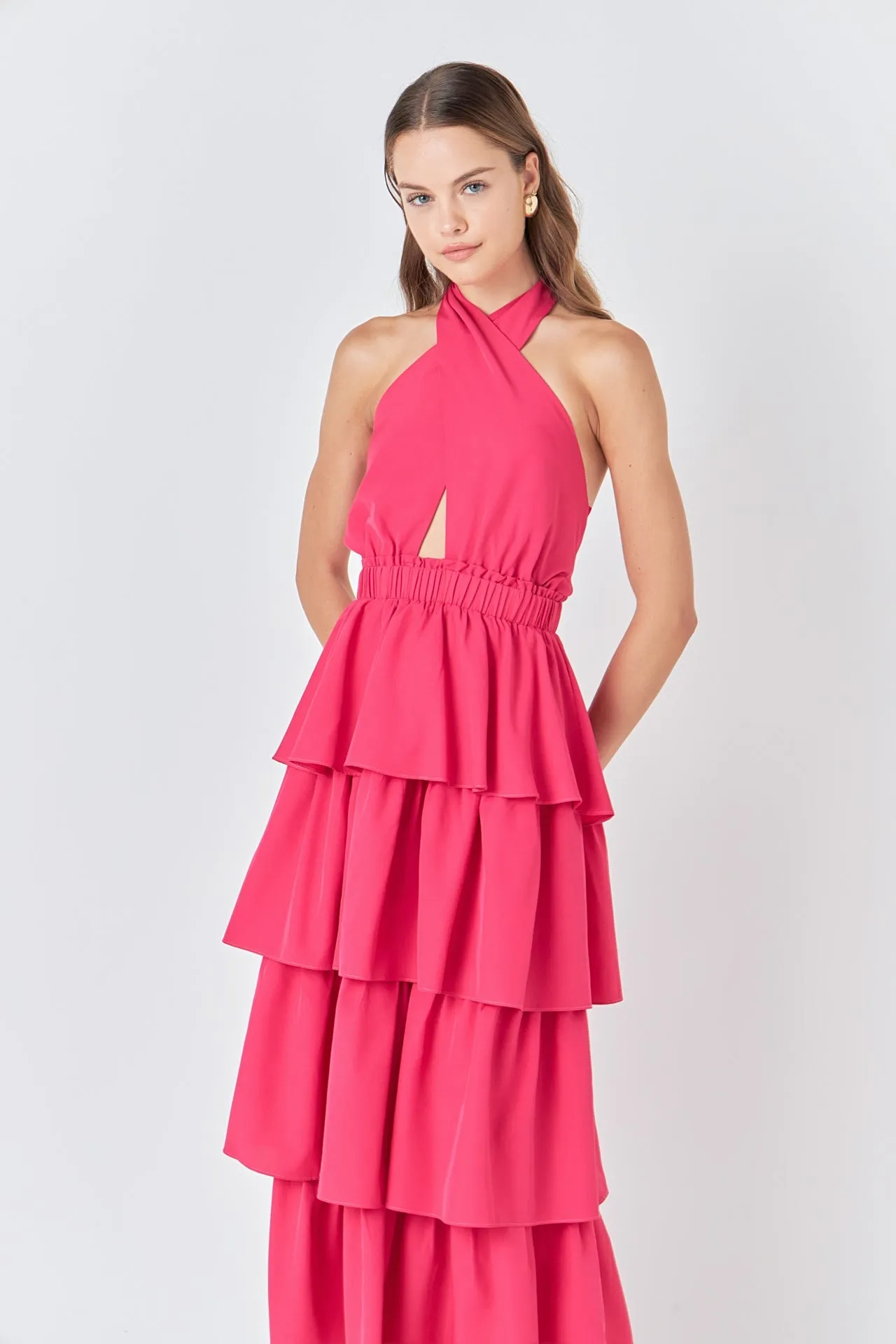 Endless Rose - Criss Cross Halter Maxi Dress