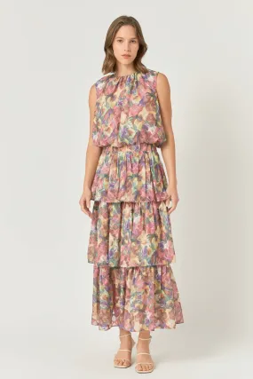 Endless Rose - Floral Tiered Maxi Skirt