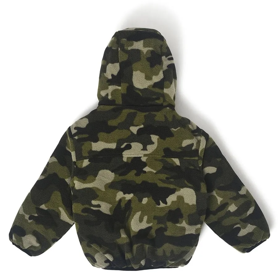 Farm Friends Hooded Green Puffer Jacket for Kids