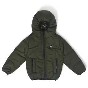 Farm Friends Hooded Green Puffer Jacket for Kids