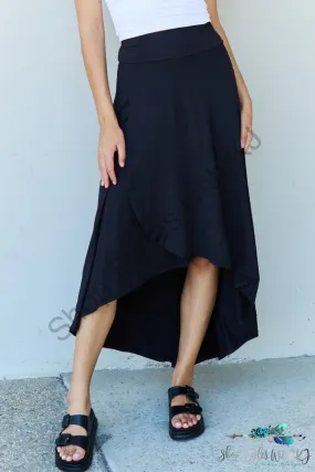 First Choice High Waisted Flare Maxi Skirt in Black