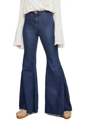 FREE PEOPLE: JUST FLOAT ON BLUE MIDNIGHT FLARE DENIM PANTS