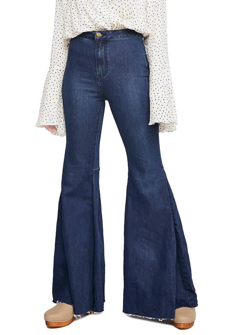 FREE PEOPLE: JUST FLOAT ON BLUE MIDNIGHT FLARE DENIM PANTS