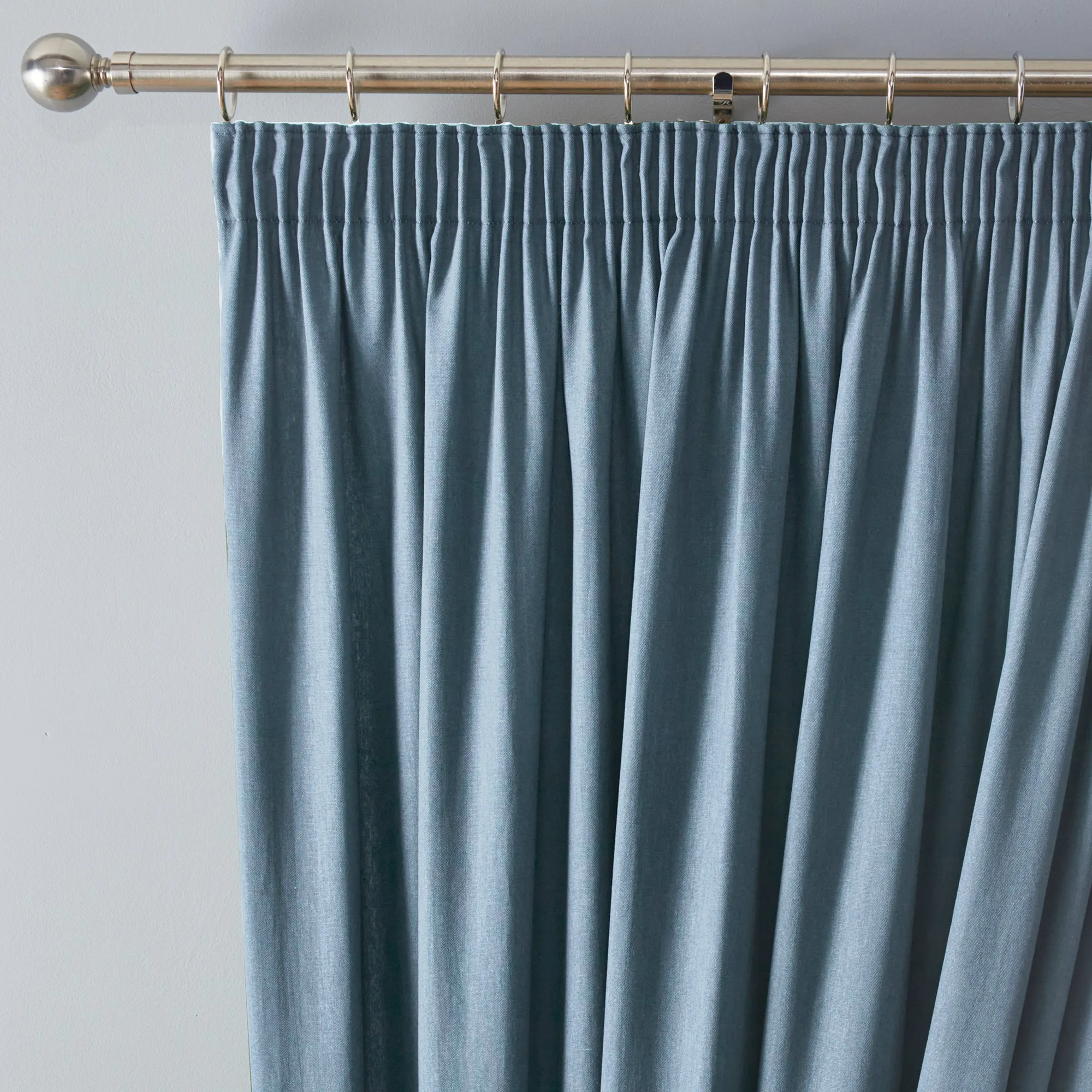 Fusion Dijon Pencil Pleat Curtains  - Blue