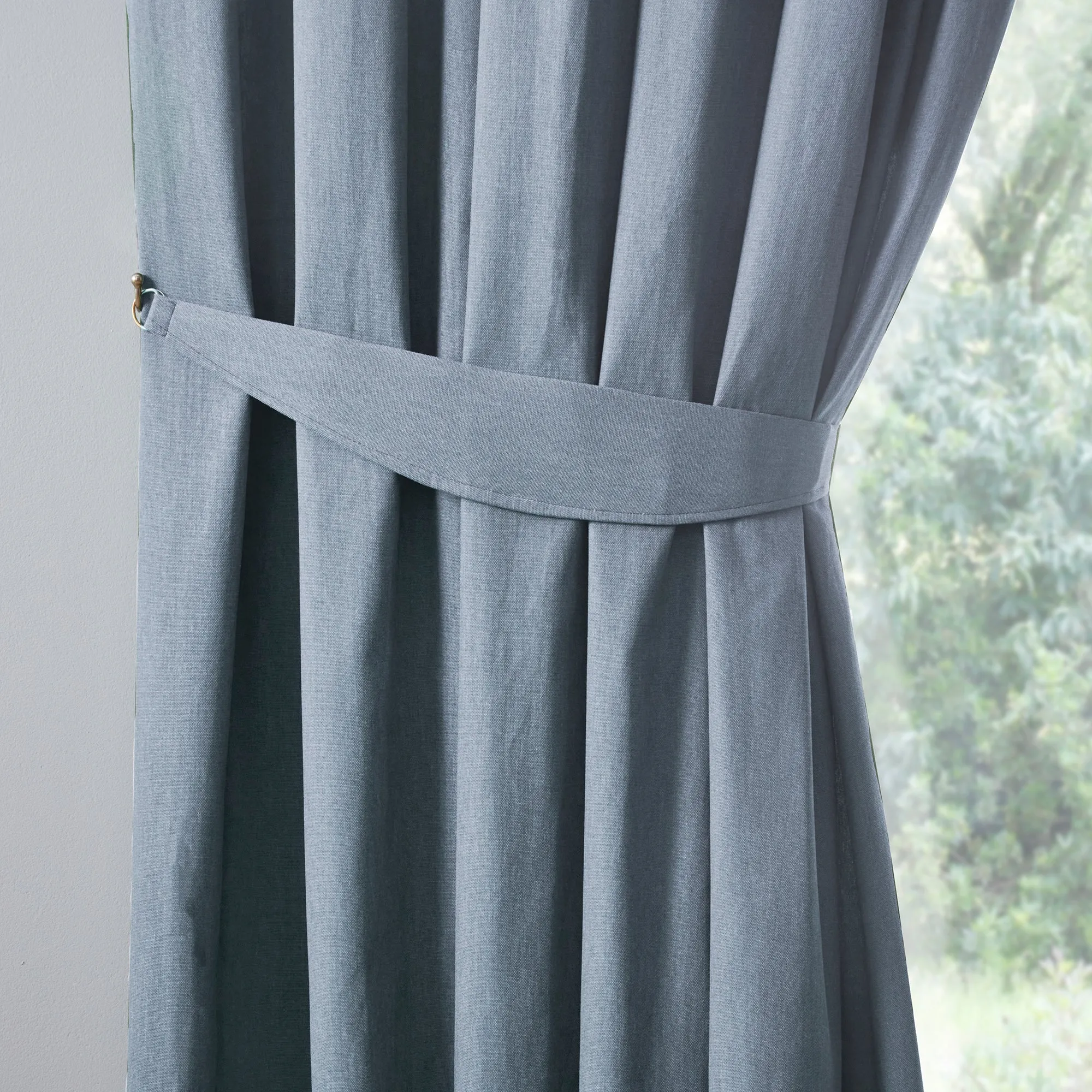 Fusion Dijon Pencil Pleat Curtains  - Blue