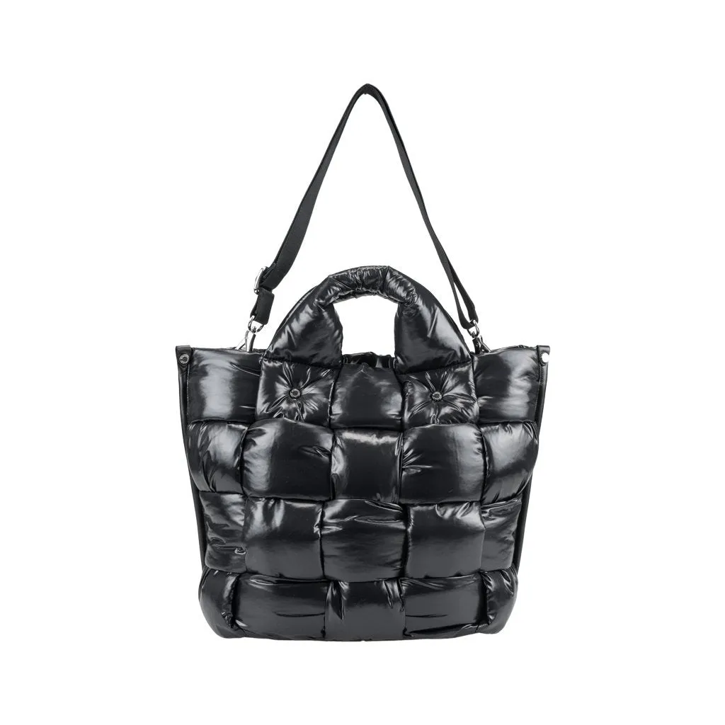 Gala Silver Puffer Tote