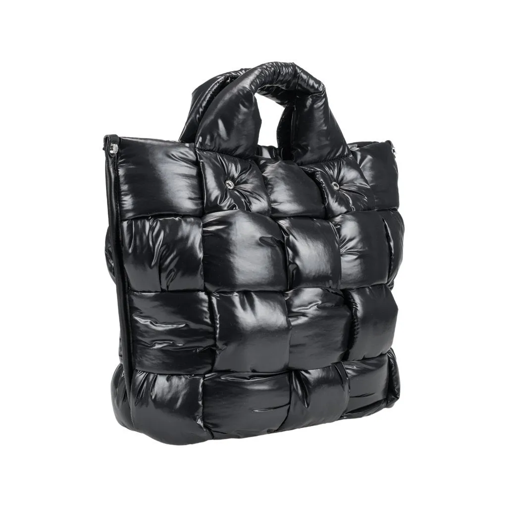 Gala Silver Puffer Tote