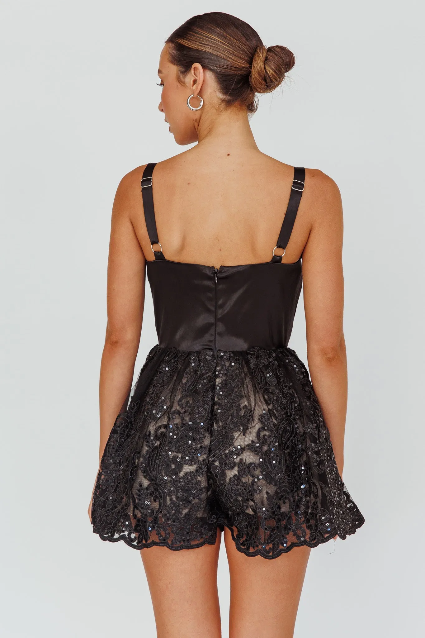 Georgia May Lace Romper Black