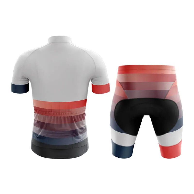 Gradient Frequency Club Cycling Kit (White-Red-Blue)