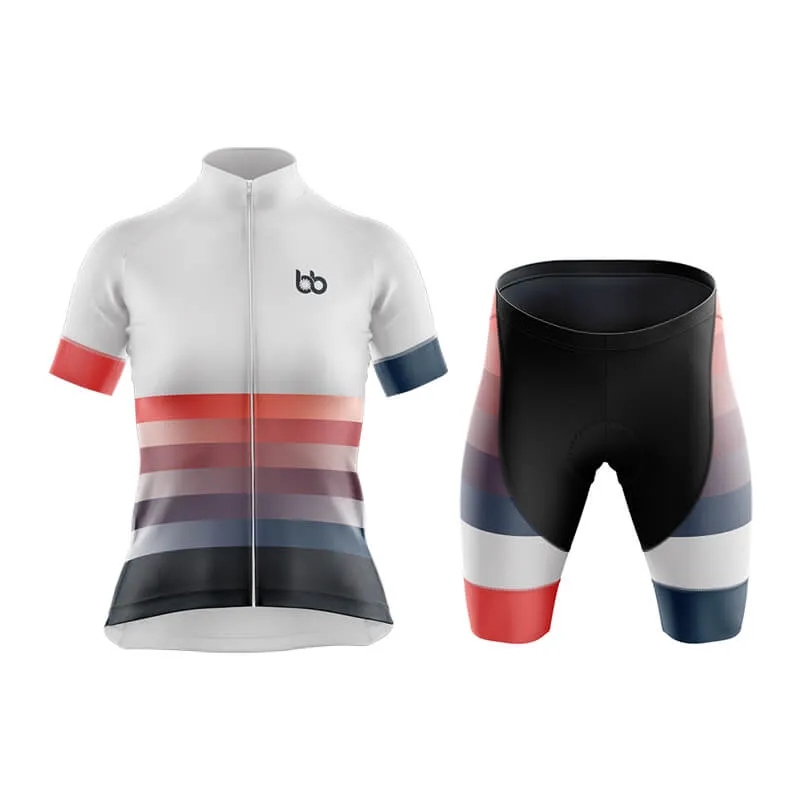 Gradient Frequency Club Cycling Kit (White-Red-Blue)