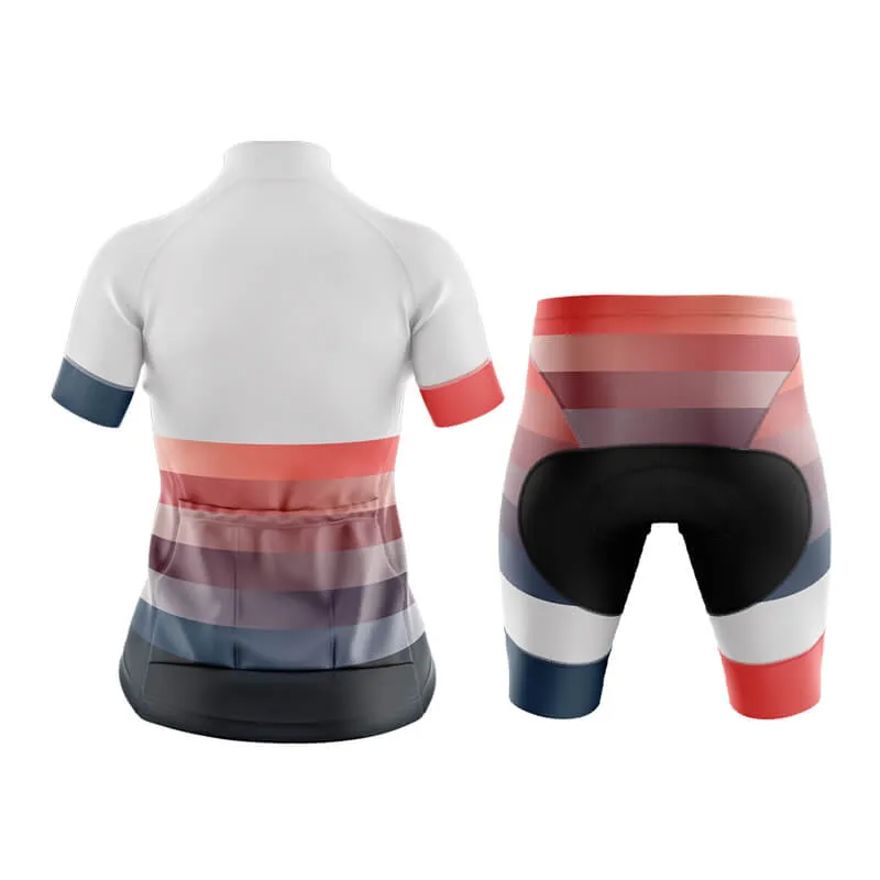 Gradient Frequency Club Cycling Kit (White-Red-Blue)