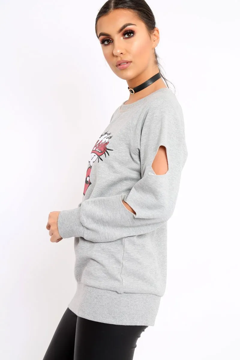 Grey Anti Social Slogan Jumper - Aaruhi