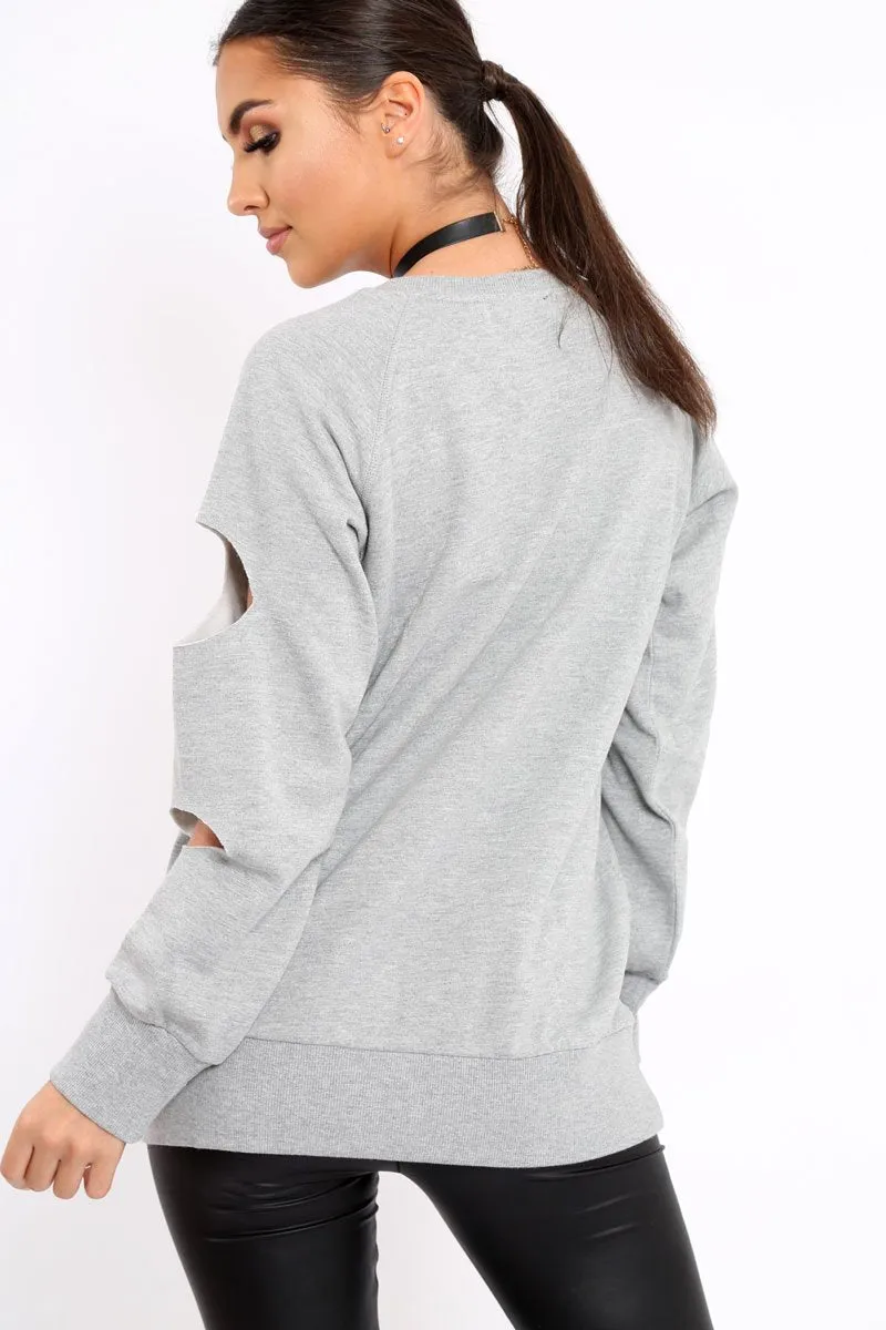 Grey Anti Social Slogan Jumper - Aaruhi