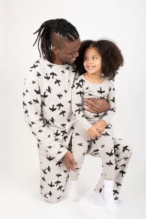 Grey Birds Matching Family Pajama Set