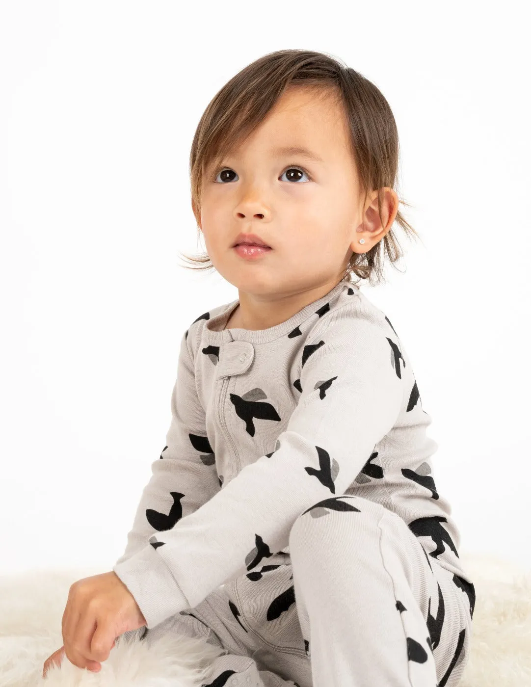 Grey Birds Matching Family Pajama Set