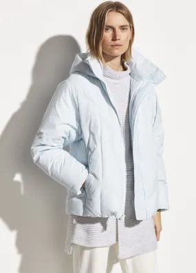 Hooded Puffer Jacket in Pale Glacier