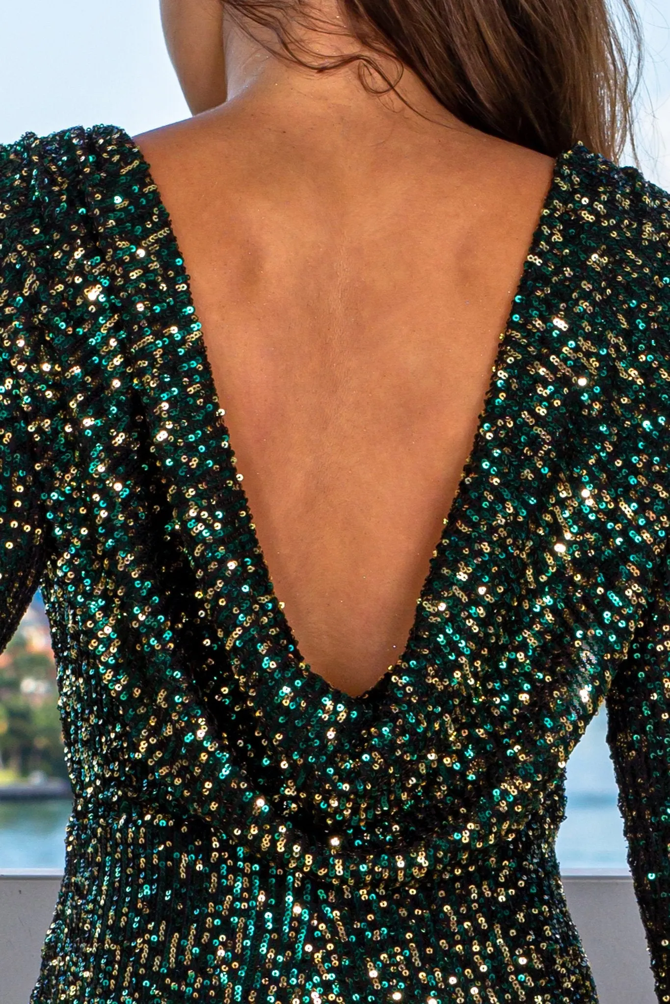 Hunter Green Sequin Romper