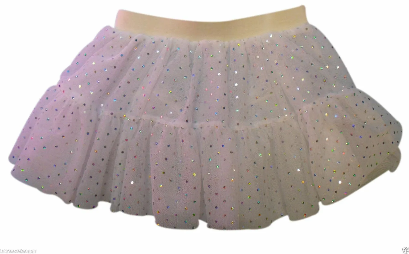 Kids Sequin Tutu Skirt Layer Neon Florescent Costume 1980 party Fancy Dress