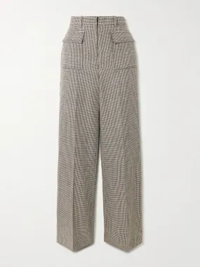 Laumiere houndstooth wool-blend flared pants