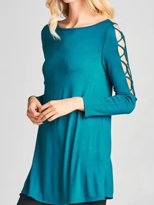 Lauren Open Sleeve Top - Dark Teal