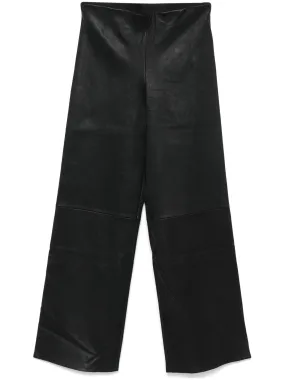 leather straight-legged trousers