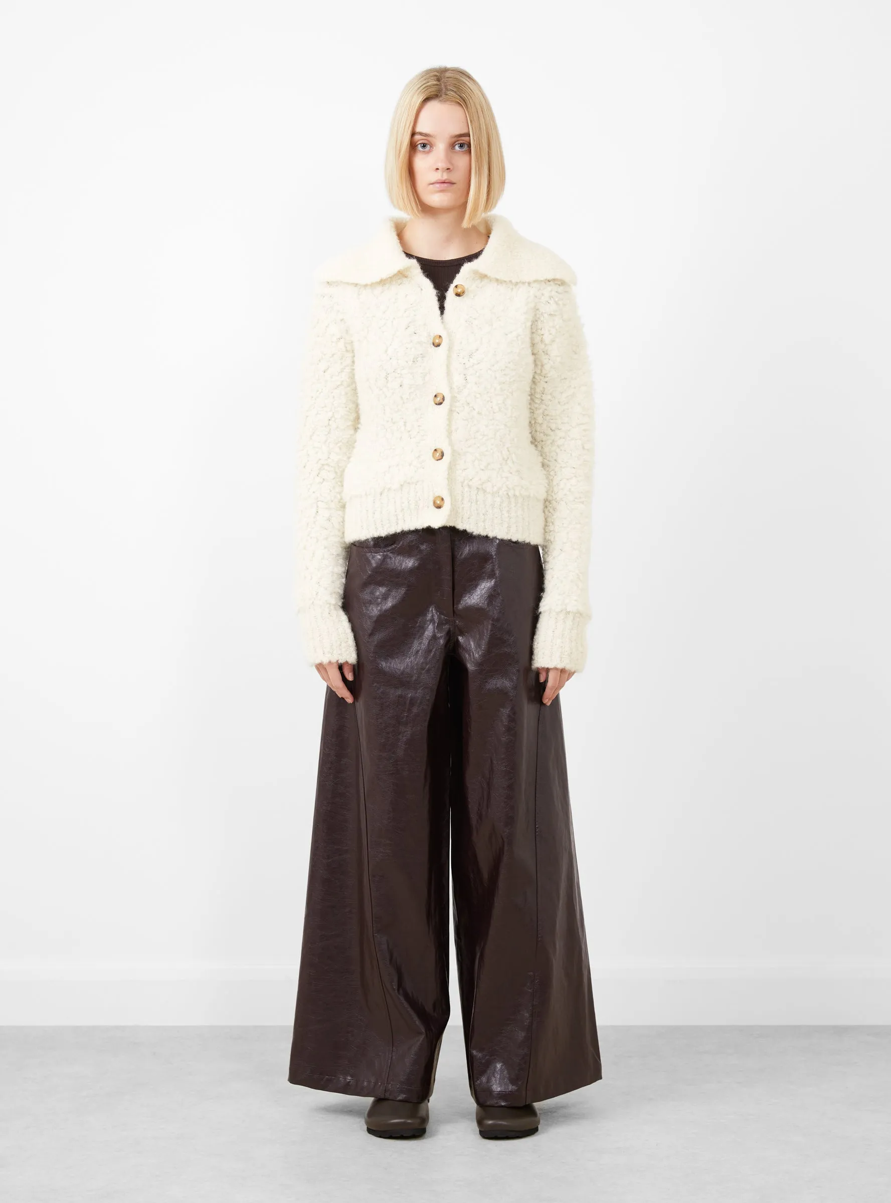 Linda Trouser Faux Leather Burgundy