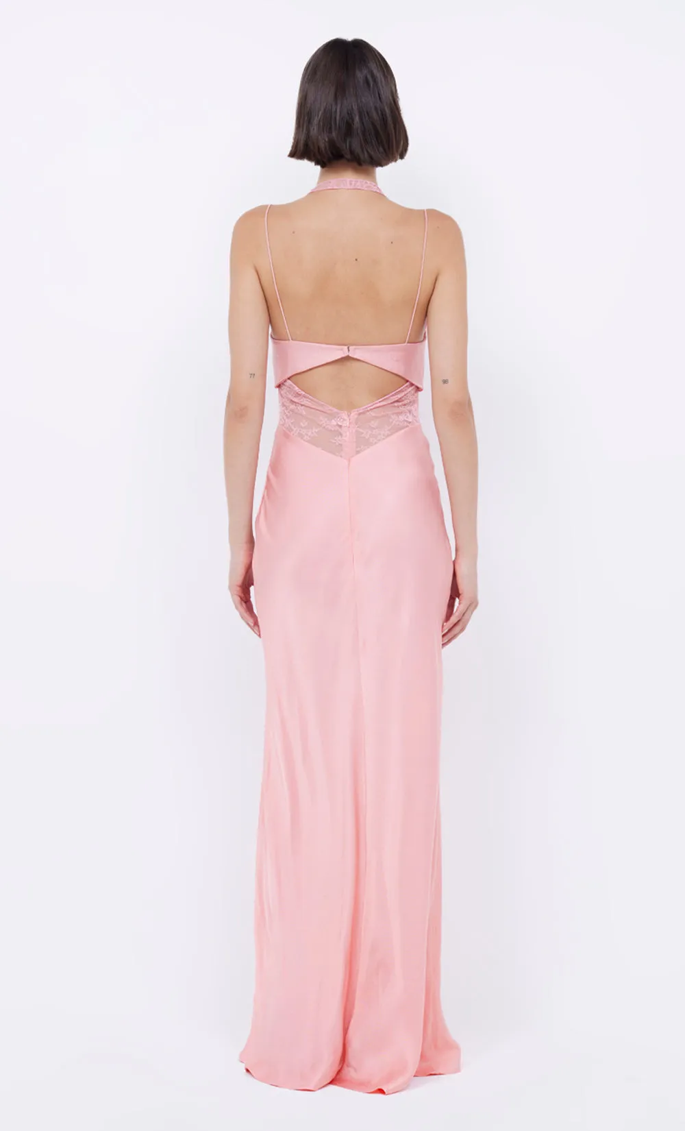 LIV HALTER MAXI DRESS - PINK SHERBET