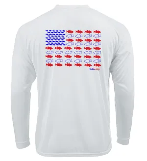 Lobo Lures American Flag BASS Edition Long Sleeve Performance UPF 50  T-Shirt