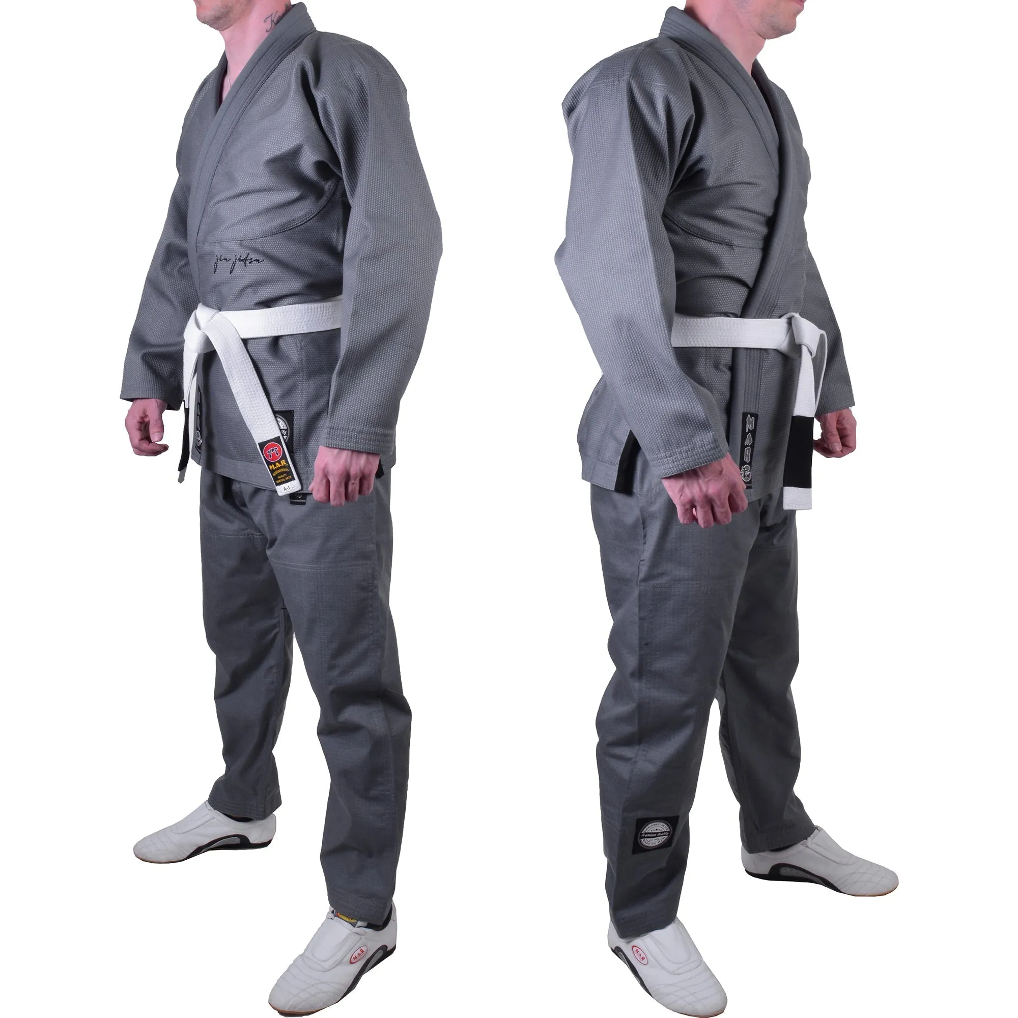 MAR-064C | Grey Brazilian Jiu-Jitsu Uniform - 480gsm