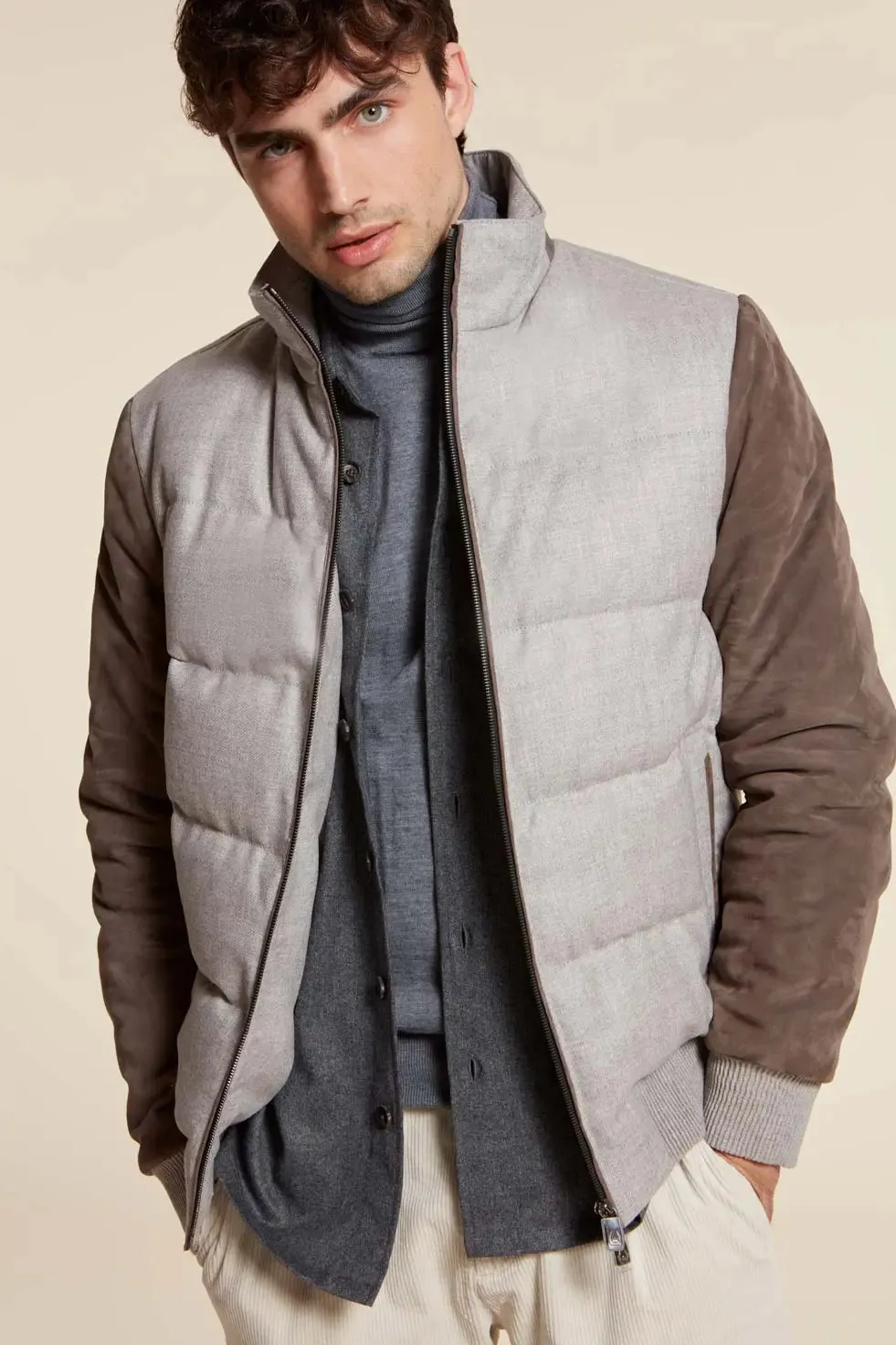 Mens cashmere puffer jacket