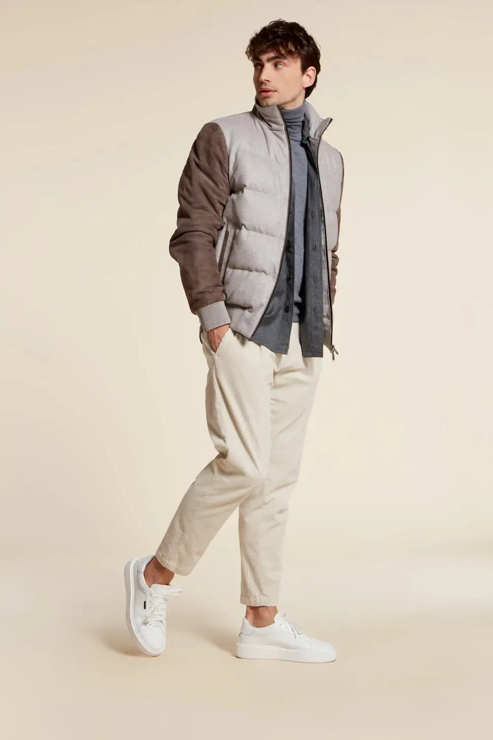 Mens cashmere puffer jacket