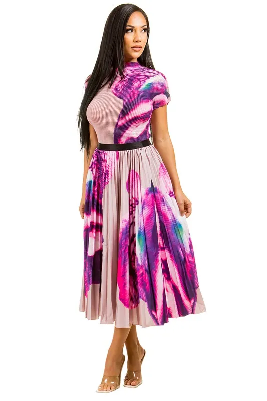 MULTI PRINT MAXI SKIRT SET