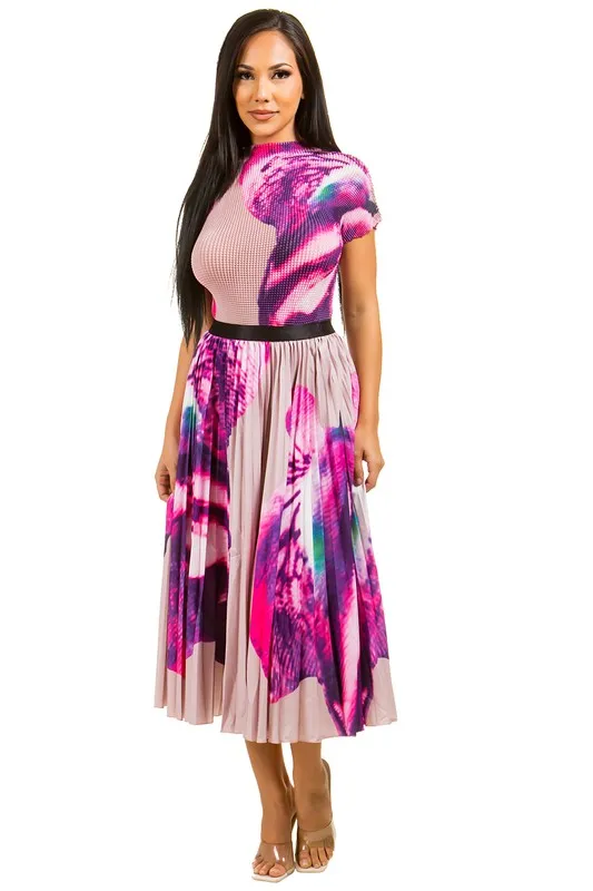 MULTI PRINT MAXI SKIRT SET