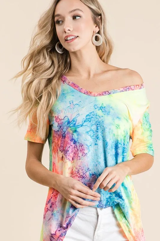 Neon Tie Dye Top