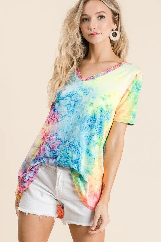 Neon Tie Dye Top