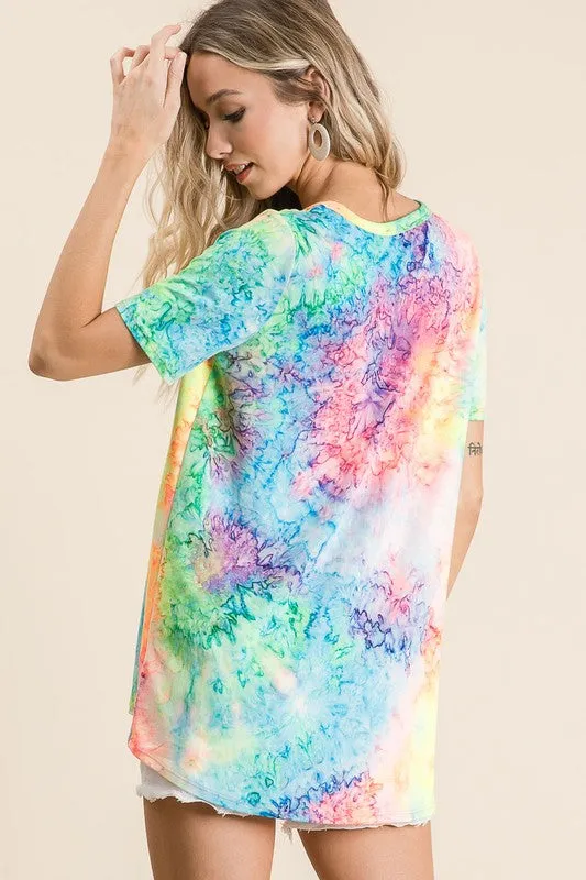 Neon Tie Dye Top