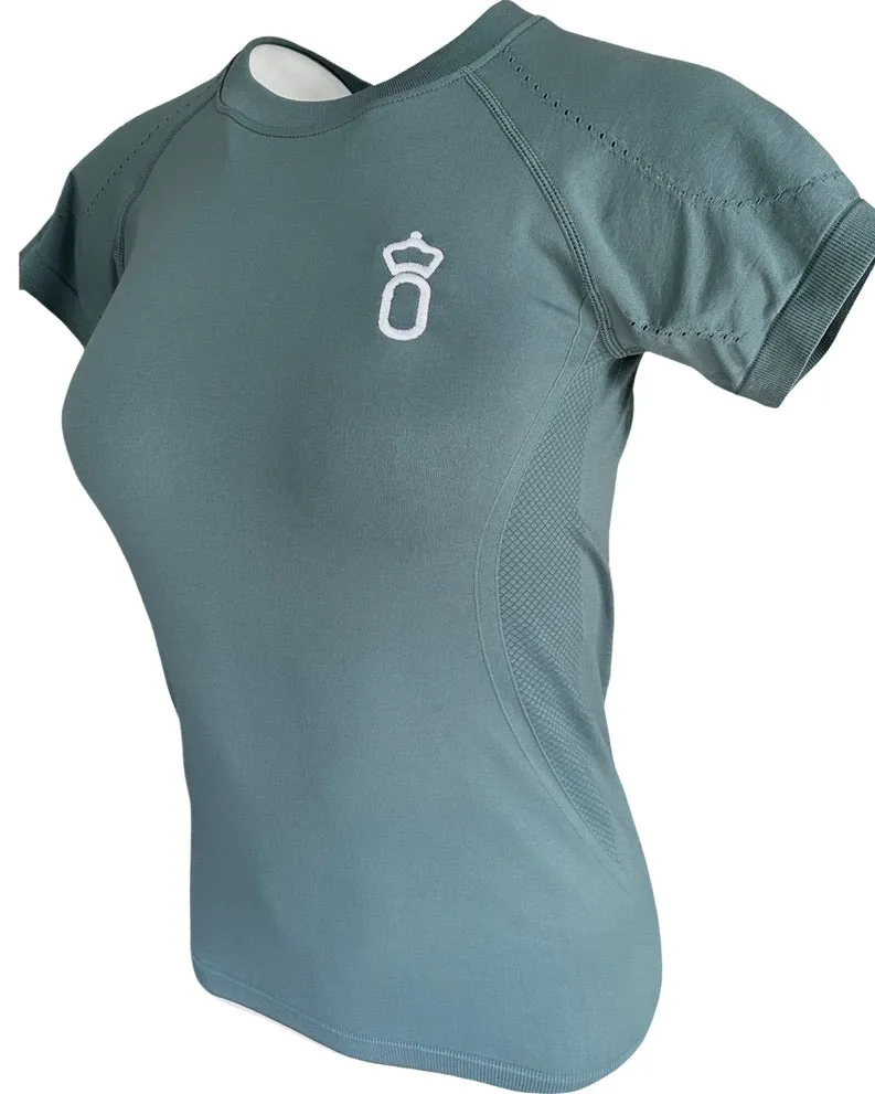 Oldenburg Breed Logo Signature Layering Seamless Tee in Jade