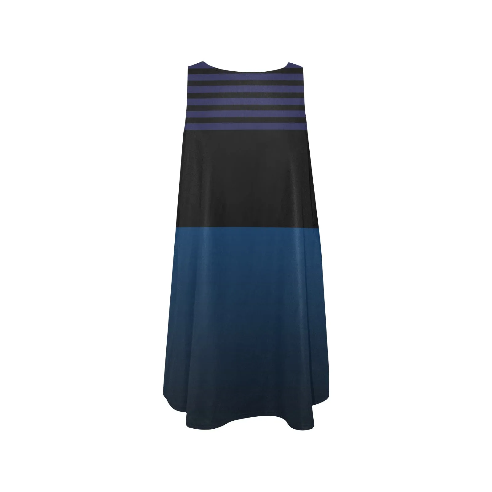 Ombre Striped Women's Sleeveless A-Line Pocket Dress