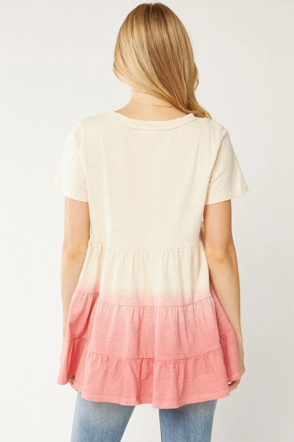 Ombre Tiered Top, Rose