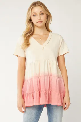 Ombre Tiered Top, Rose