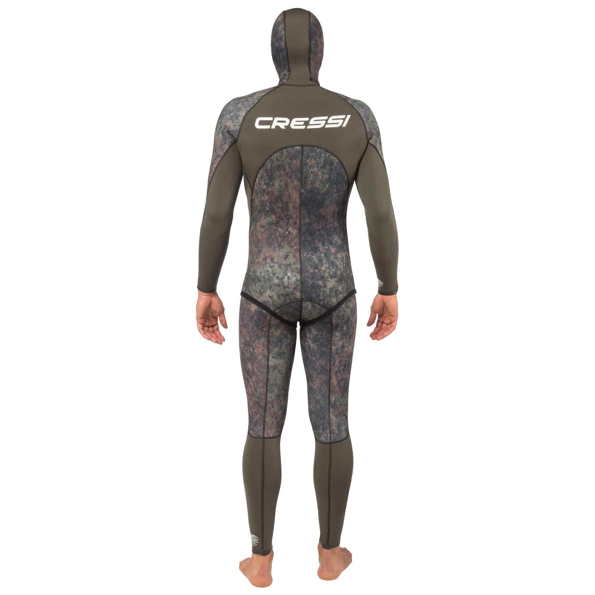 Open Box Cressi 5mm Mens Seppia 2-piece Freediving Wetsuit - Camo Grey - Large/4