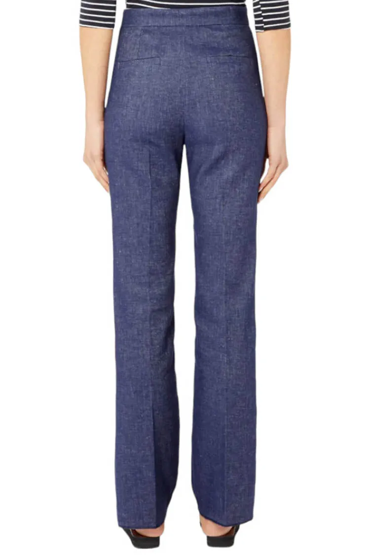 Oxiria Linen Trousers in Midnight Blue