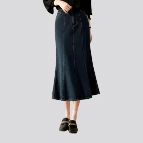 Patchwork-stitching denim skirt
 for women