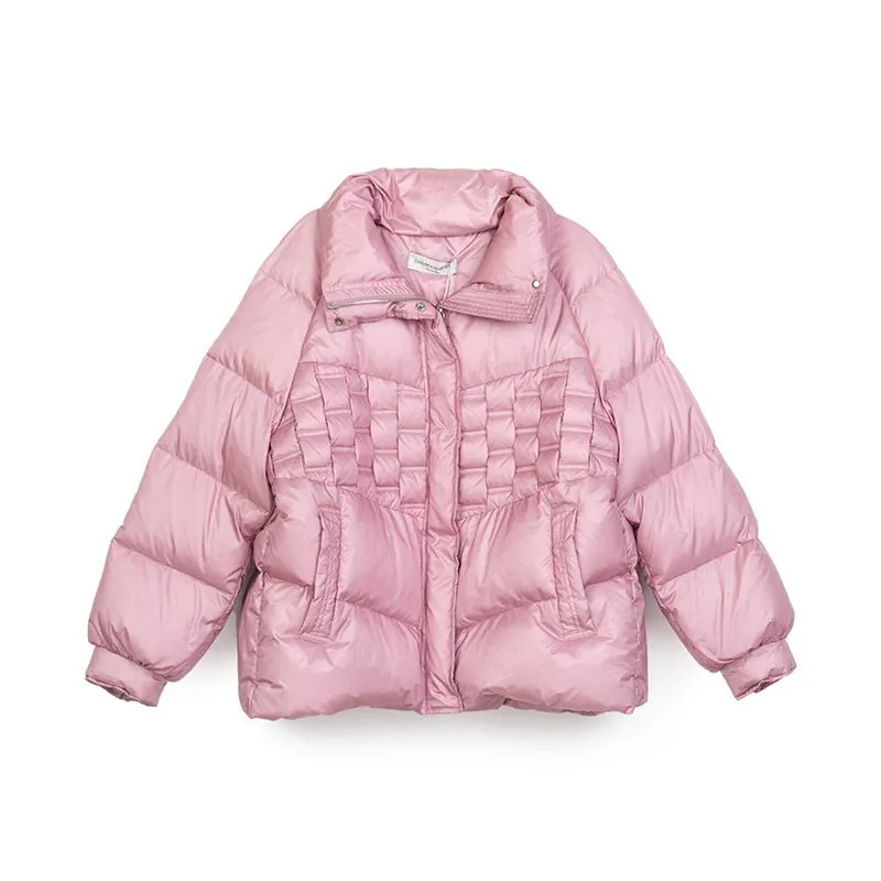 Pink Short Down Coats Puffer Jacket