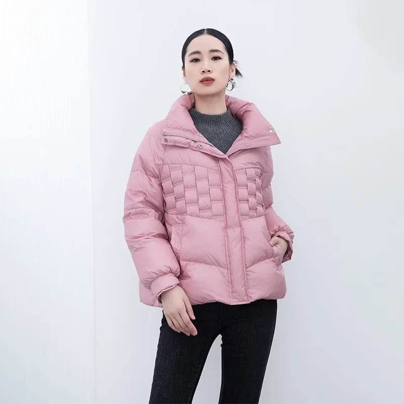 Pink Short Down Coats Puffer Jacket