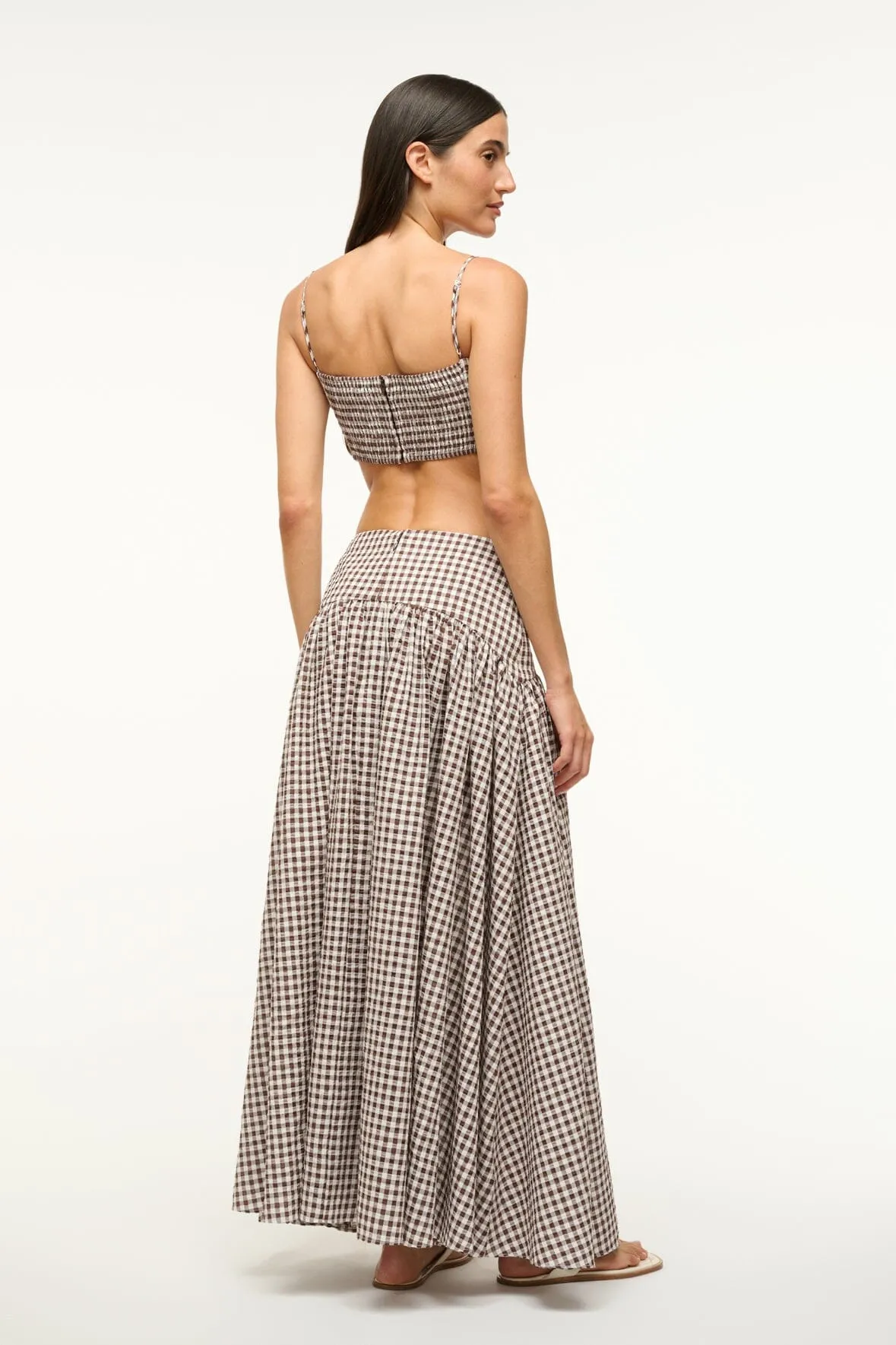 PROCIDA COVERUP SKIRT | DARK CHOCOLATE GINGHAM